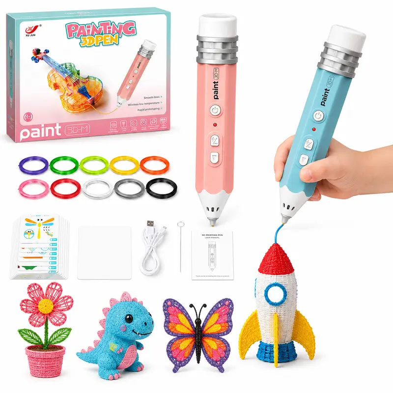 Kids Wireless 3D Printing Pen with Creative Drawing Kit