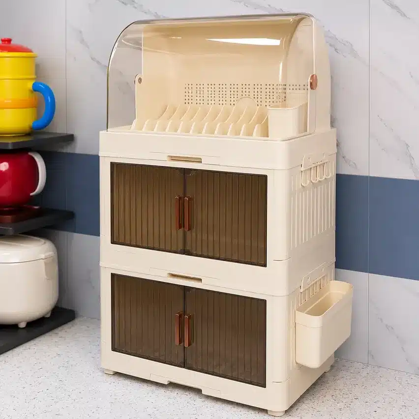 Kitchen Dish Drying Rack Storage Cabinet