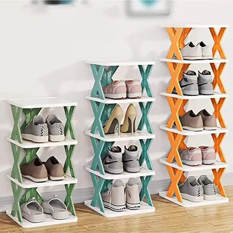 Space Saving Multi Tier Plastic Shoe Rack Organizer