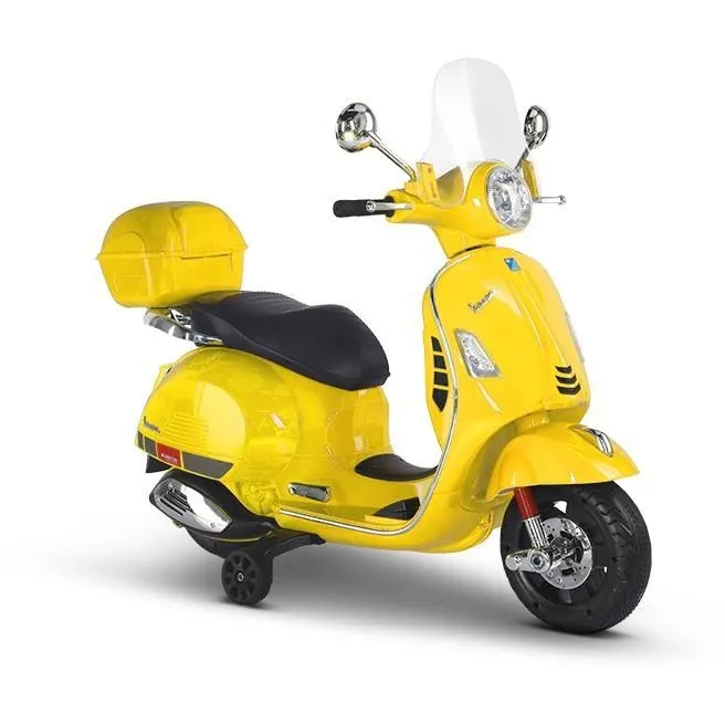 Kids Electric Ride On Retro Scooter with Training Wheels